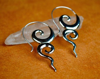 Silver River Goddess Earrings, Handcrafted Sterling Silver Jewelry