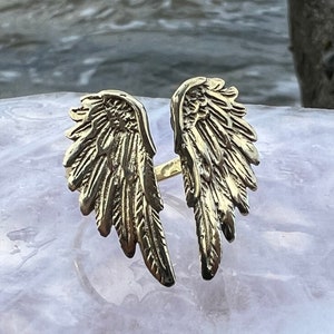 Brass Angel Wing Ring