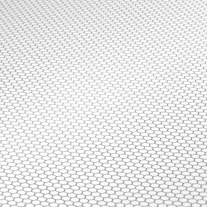 1/6 White Mini Hex Mosaic Tile Effect Dollhouse Miniature Satin Finish 8.5&quot; x 11&quot; and 11&quot; x 17&quot; Sheets