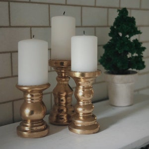 Bougeoirs pour maison de poupée avec bougies or métallique 1/12, 1/6 miniature moderne décoration moderne à l'échelle 1:12