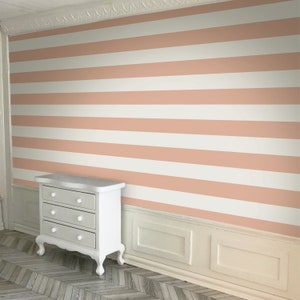 Dollhouse Wallpaper: Coral Wide Stripe, 1/12 Scale (Digital Download)