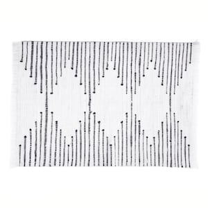 Miniature Diamond Fringed Rug: Modern Dollhouse Farmhouse (1/6, 1/12, 1/18 Scale)