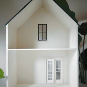 1:12 Scale Mini Modern Two-Level Farmhouse Dollhouse in Two Options Assembled and Kit image 3