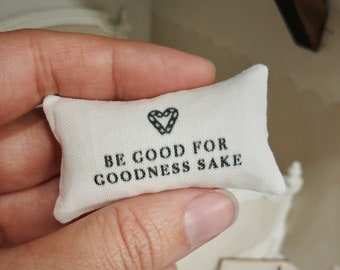 Be Good For Goodness Sake Dollhouse 1:12 Rectangle Pillow 2" x 1" Miniature Modern 1/12 Black and White Cushion