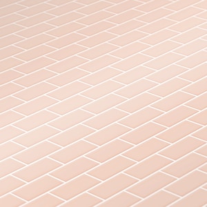 1/18 Coral Pink Subway Tile Effect White Grout Dollhouse Miniature Roombox   Wall 1:18 Printable Download 8.5 x 11&quot; and 11 x 17&quot;