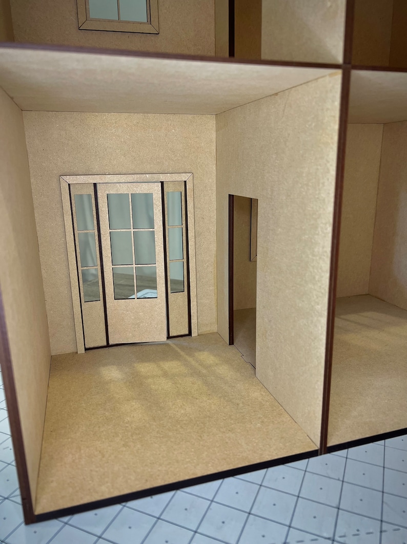 1:12 Scale Six Room Modern Farmhouse Three-Level Dollhouse Kit image 9