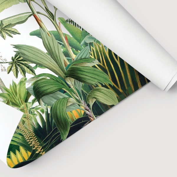 1/12 Tropical Plants Mural Light Peel and Stick Wallpaper Dollhouse Miniature 9" x 12" and 12" x 18" Sheet