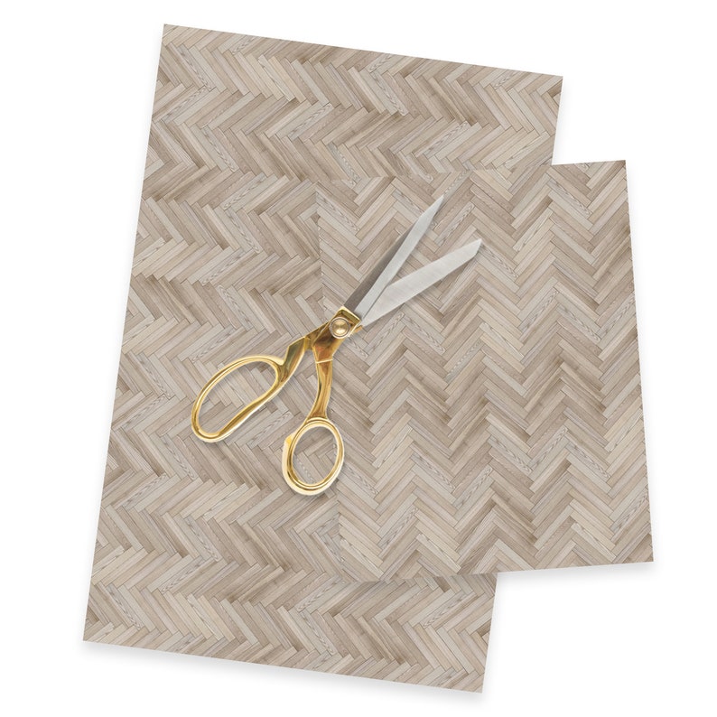 Dollhouse Flooring 1/12 Herringbone Light Wood Parquet image 2