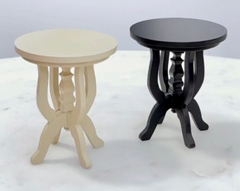 Round End Table 1:12 Dollhouse Furniture Miniature Modern 1/12 Scale Decor