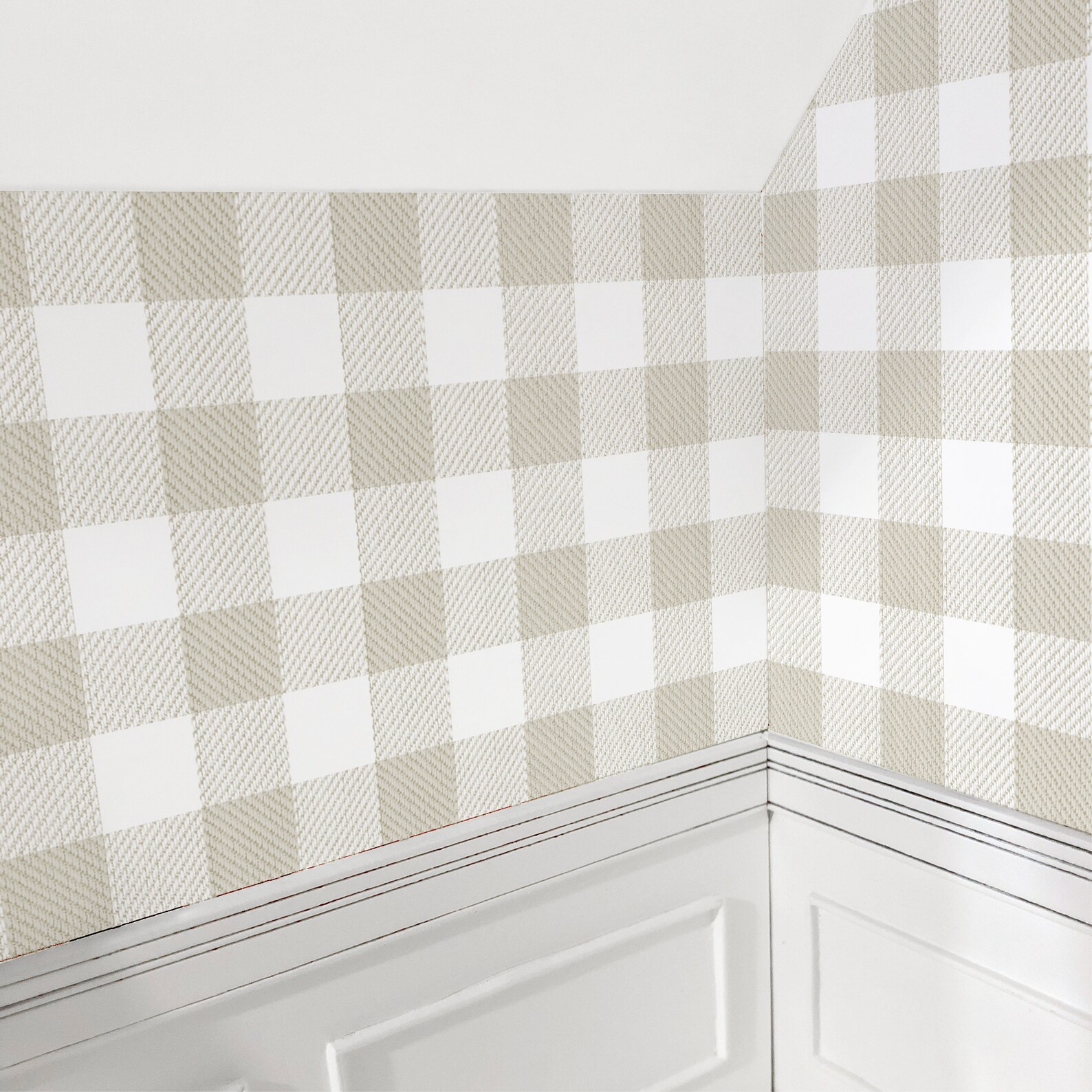 Dollhouse Neutral Check Wallpaper 1/12 Miniature Plaid 112 Etsy