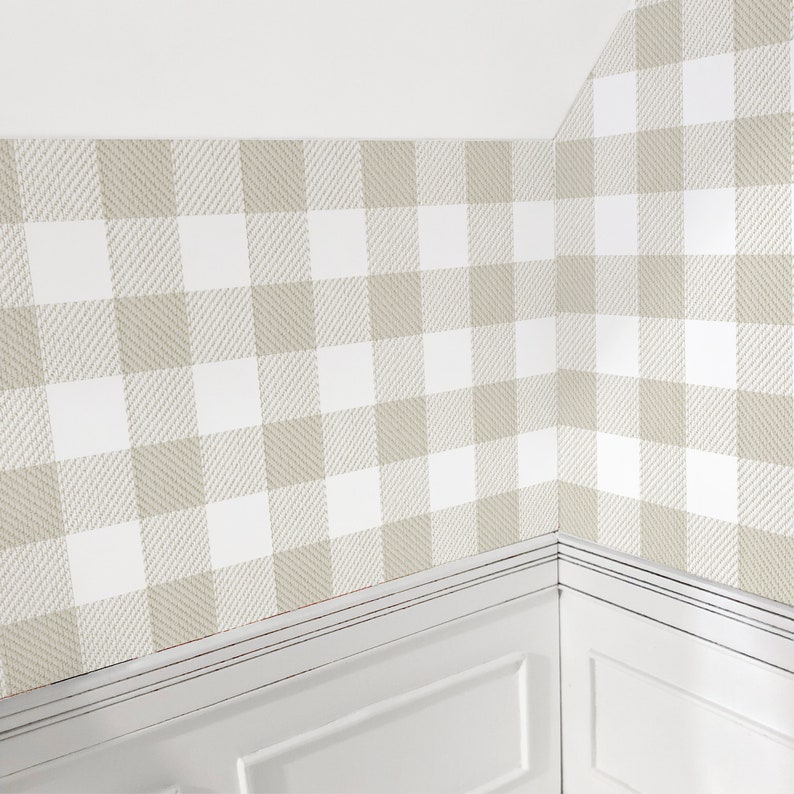 Dollhouse Neutral Check Wallpaper 1/12 Miniature Plaid 1:12 - Etsy