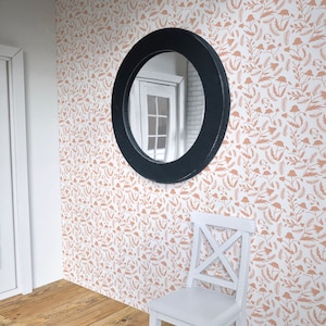 1/12 Coral Pink Whimsical Woodland Dollhouse Wallpaper Miniature 1:12 Printable Download 8.5 x 11&quot; and 11 x 17&quot; Sheets