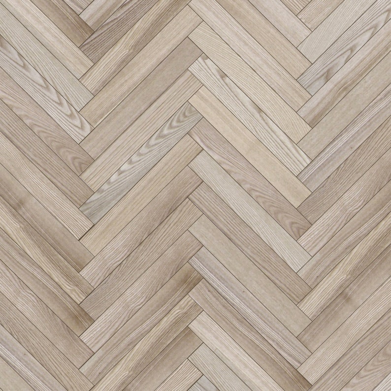 Dollhouse Flooring 1/12 Herringbone Light Wood Parquet image 0