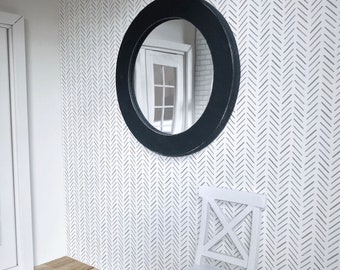 Dollhouse Grey Modern Chevron Wallpaper 1/12 Miniature 1:12 Printable Download 8.5 x 11" and 11 x 17" Digital Sheet