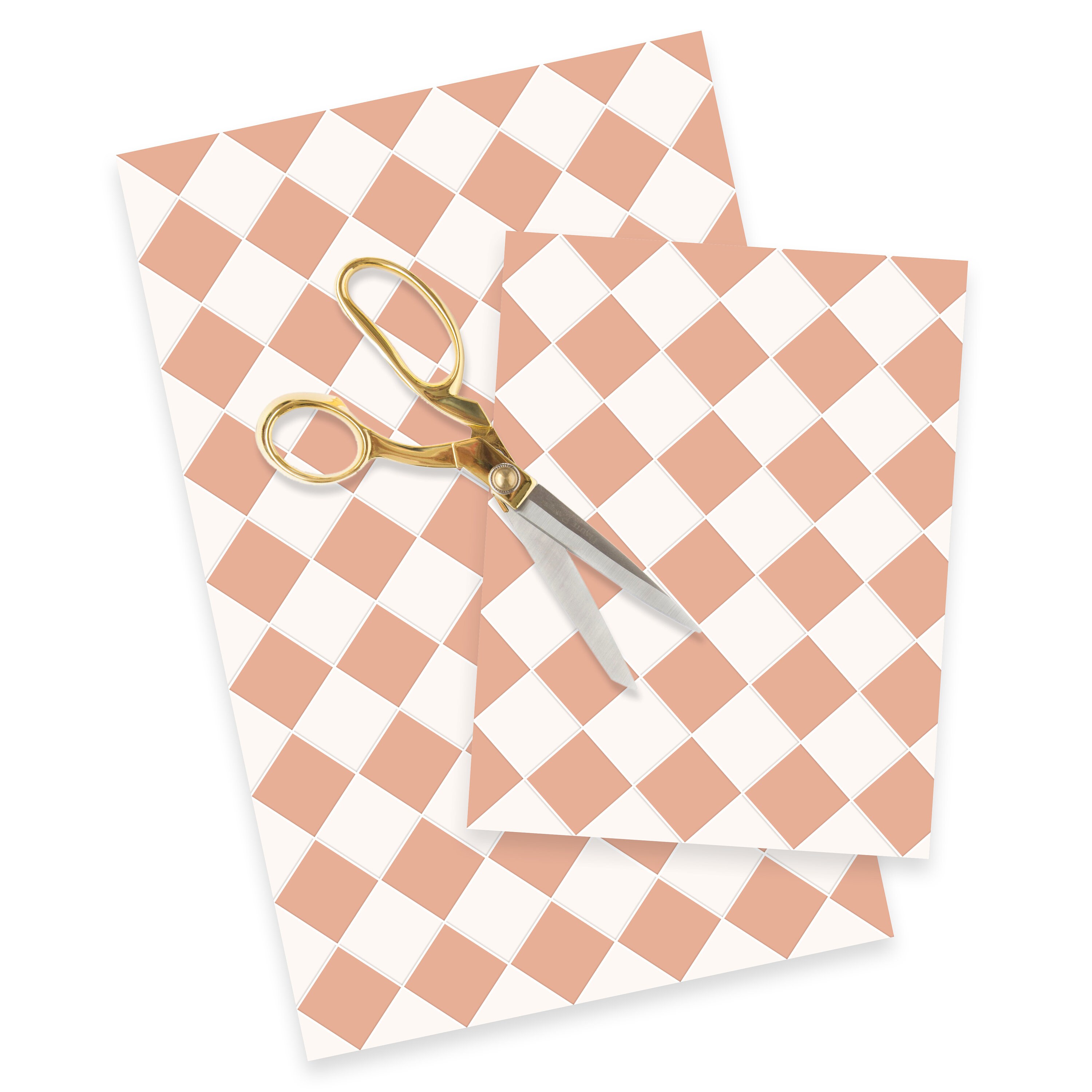 1/3 Coral Pink Check Tile Effect Dollhouse Miniature Printable - Etsy