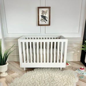 Modern Dollhouse Crib Frame Kit: 1/12 Scale Miniature Furniture