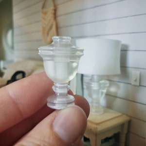 Clear Classic Vase Decorative Dollhouse Accent Lamp Base 1/12 Scale Miniature Diorama Roombox Modern Dolls House Farmhouse Decor