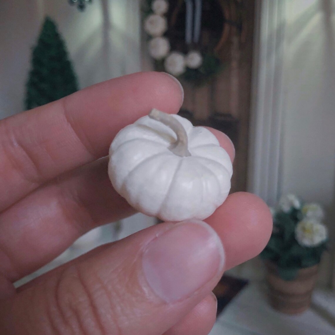 Fairytale Antique White Dollhouse Pumpkin 1:12 Miniature - Etsy