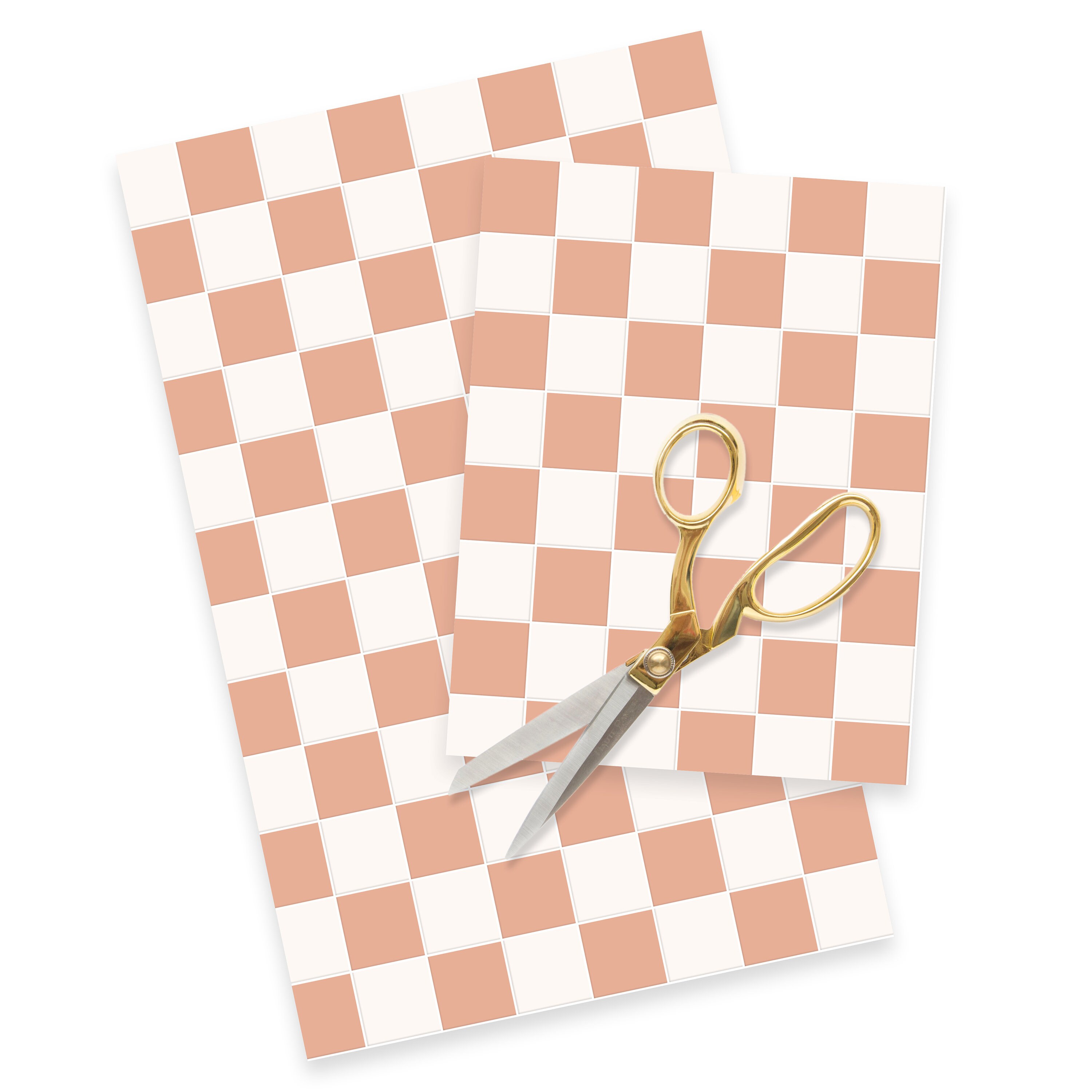 1/3 Coral Pink Check Tile Effect Dollhouse Miniature Printable - Etsy