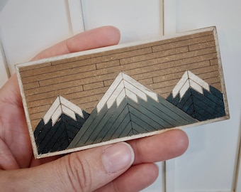 Unfinished Mountains Art 1/12 Dollhouse Paintable Framed Wall Hanging Miniature Modern Decor