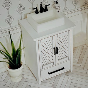 White Single Cabinet 1:12 Dollhouse Miniature Modern  1/12 Scale Decor