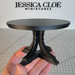 Transitional Round Pedestal Dining Table 1:12 Dollhouse Furniture Miniature Modern 1/12 Scale Decor