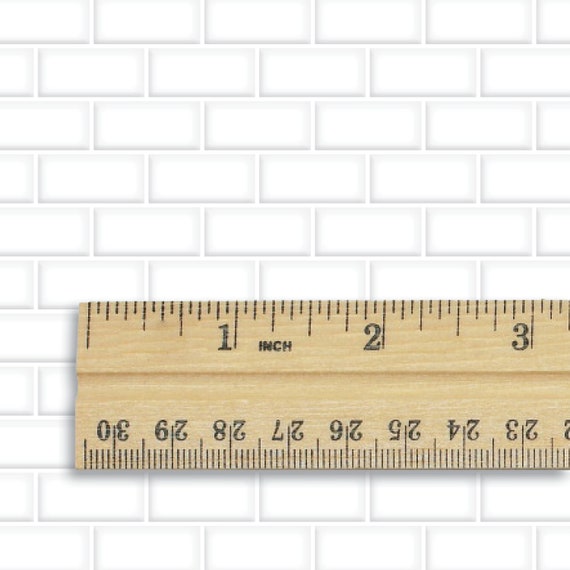 1 12 White Subway Tile White Grout Dollhouse Miniature Diorama Etsy