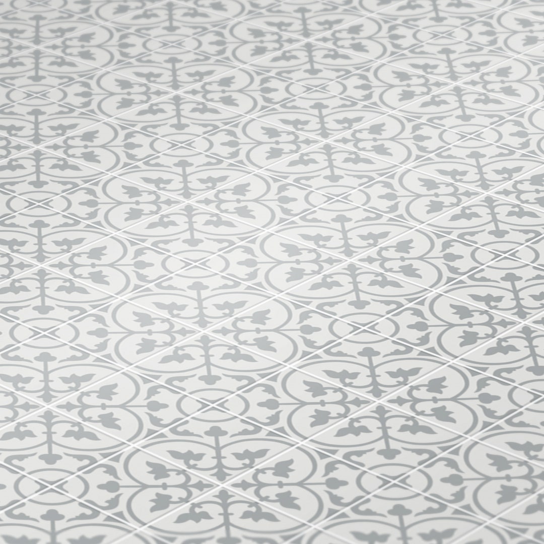 1/3 Grey Cement Tile Effect Dollhouse Miniature Farmhouse Printable ...