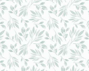 1/12 Mint Watercolor Branches Dollhouse Wallpaper Miniature 1:12 Printable Download 8.5 x 11" and 11 x 17" Sheets