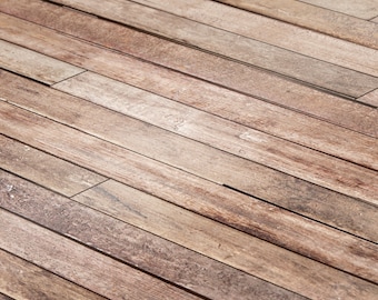 Dollhouse Wood Plank Flooring Sheet, Reclaimed Barnwood (1:12 Scale)