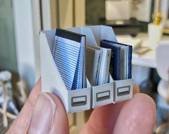 Dollhouse Miniature File Boxes: Modern Farmhouse Printable (PDF)