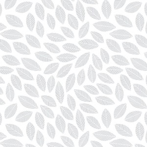 Papier peint pour maison de poupée : miniature de feuilles grises dispersées au 1/12 (téléchargement imprimable)
