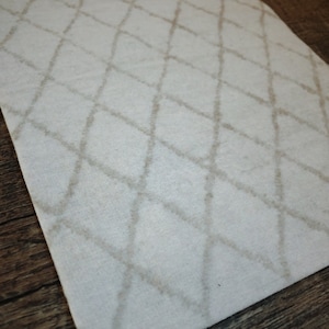 Dollhouse Diamond Trellis 1/3, 1/6, 1/12, 1/18 Fabric  Rug in Four Sizes Miniature Modern Dolls House Farmhouse Decor