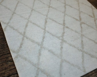 Dollhouse Diamond Trellis 1/3, 1/6, 1/12, 1/18 Fabric  Rug in Four Sizes Miniature Modern Dolls House Farmhouse Decor