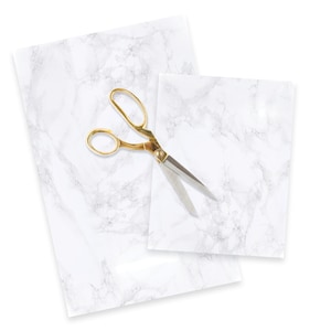 Dollhouse White Marble Effect Backsplash Miniature Premium 1:12 Heavy Gloss 8.5 x 11 and 11 x 17 Sheets image 3