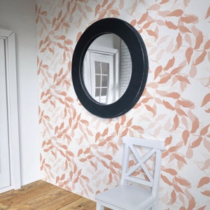 Coral Pink Leaf Dollhouse Wallpaper: 1/12 Scale Printable (PDF)