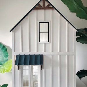 1:12 Scale Mini Modern Two-Level Farmhouse Dollhouse in Two Options Assembled and Kit image 1