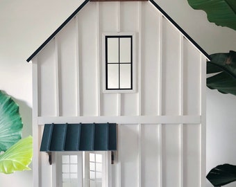 1:12 Scale Mini Modern Two-Level Farmhouse Dollhouse in Two Options Assembled and Kit