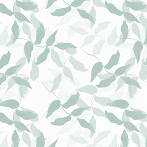 Mint Rippled Leaves Dollhouse Wallpaper Miniature (1:12 Printable Download)