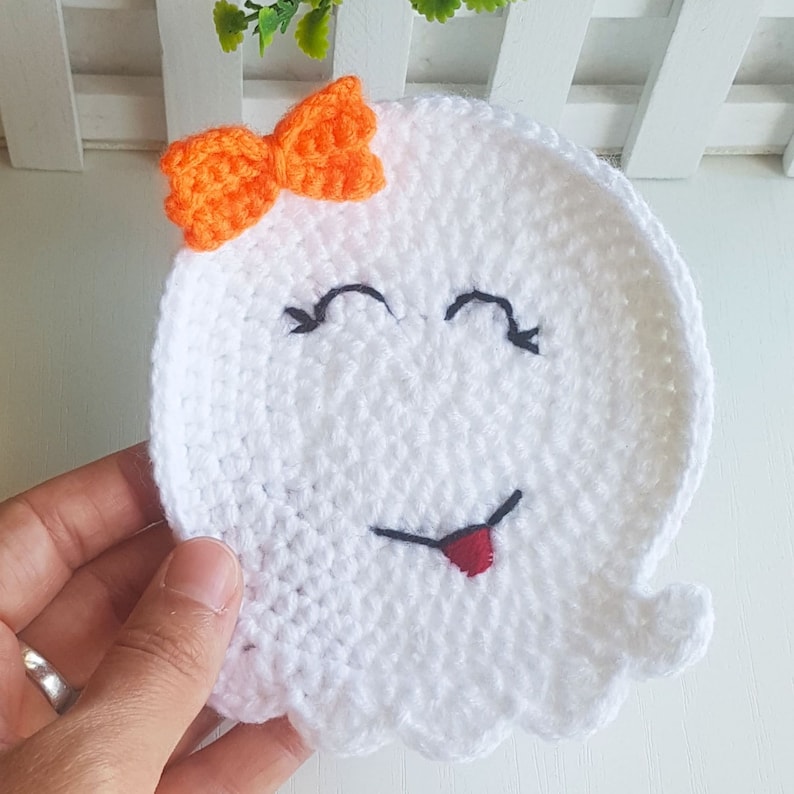 Crochet Coasters Pattern Crochet Ghost Pattern Halloween Etsy