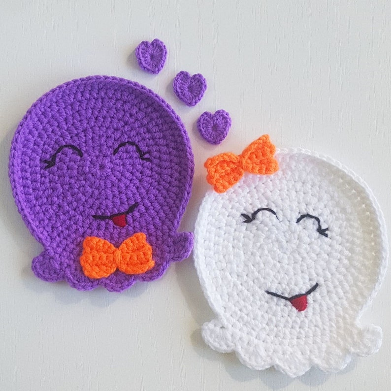 Crochet Coasters Pattern Crochet Ghost Pattern Halloween Etsy