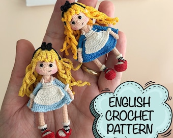 PATTERN ONLY, Miniature Alice Doll Pattern , Alice Doll Crochet Pattern , Alice Doll Amigurumi Pattern