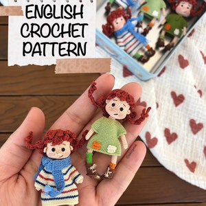 PATTERN ONLY, Miniature Red Hair Doll Crochet Pattern in English , Crochet  Pattern