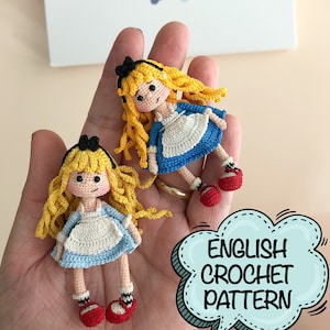 PATTERN ONLY, Miniature Alice Doll Pattern , Alice Doll Crochet Pattern , Alice Doll Amigurumi Pattern