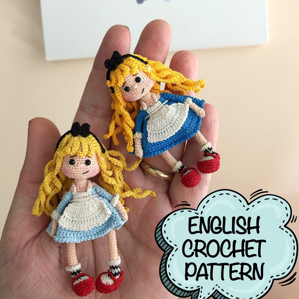 PATTERN ONLY, Miniature Alice Doll Pattern , Alice Doll Crochet Pattern , Alice Doll Amigurumi Pattern