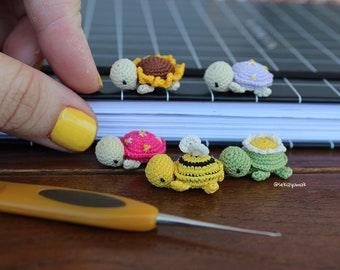 Tortue miniature au crochet faite main, tortue amigurumi miniature