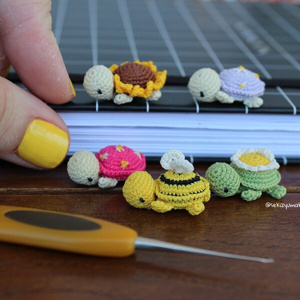 PRE-ORDER , Handmade Miniature Crochet Turtle