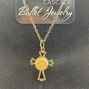 9mm Brass Cross Bullet Necklace [013]