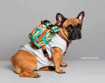 Arnés de mochila para perros, arnés para perros Banana, arnés para perros personalizado de BestFriendFinds, arnés para cachorros de bulldog francés, el mejor regalo para perros