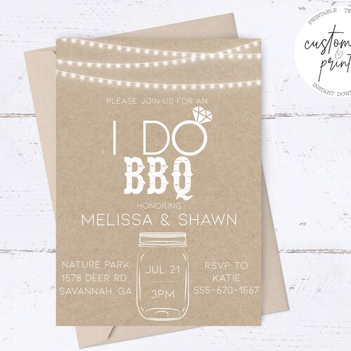 I Do BBQ Invitation Template Fully Editable Modern Wedding | Etsy